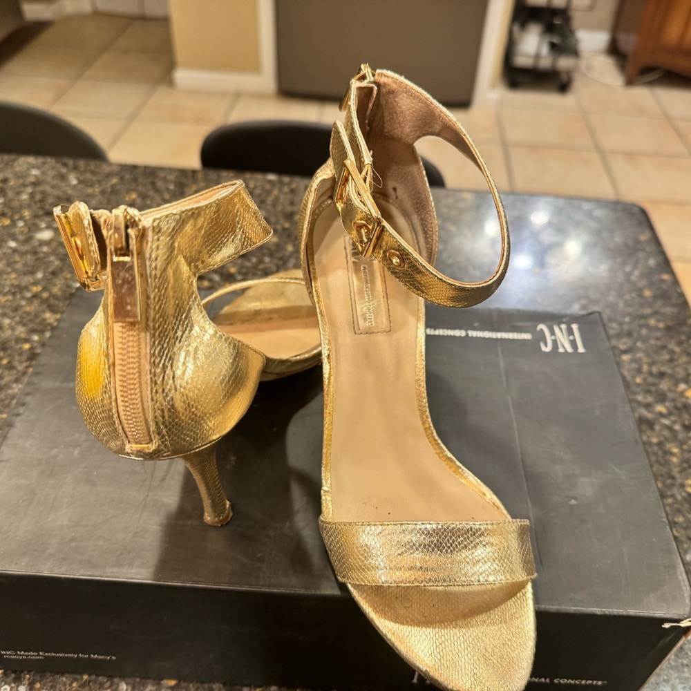 Gold High Heel Sandals